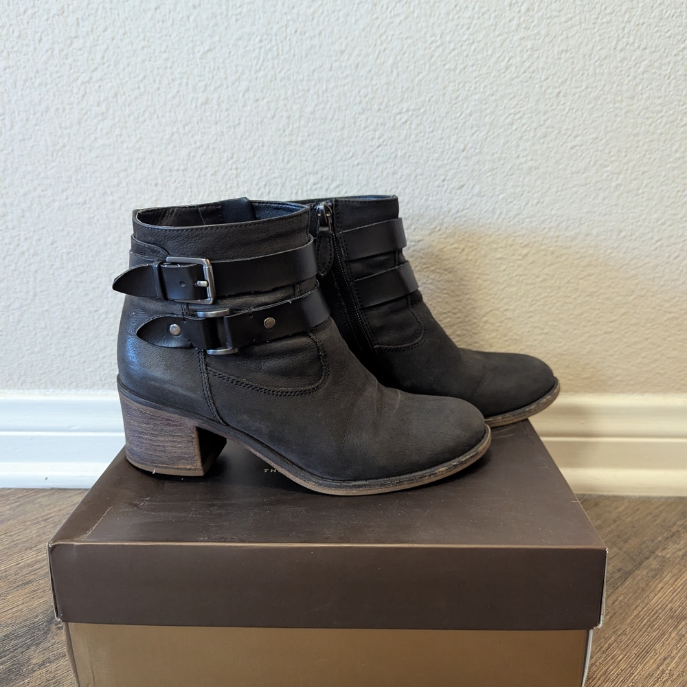 Franco Sarto Linden Black Moto Booties